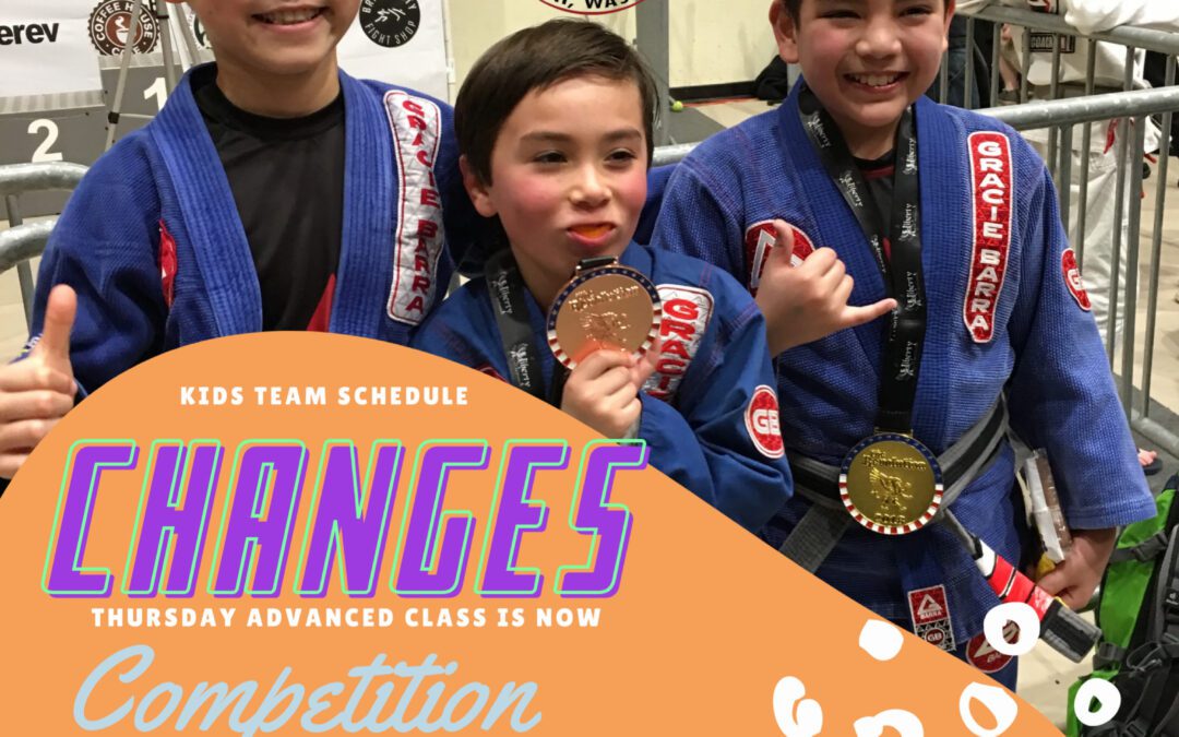 Changes to the kids’ team schedule