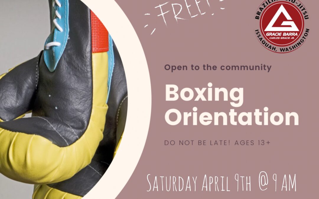 Next Free Boxing Orientation: Saturday, April 9