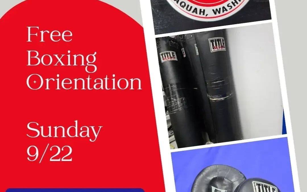 Boxing Orientation Sunday 9/22 at 9am