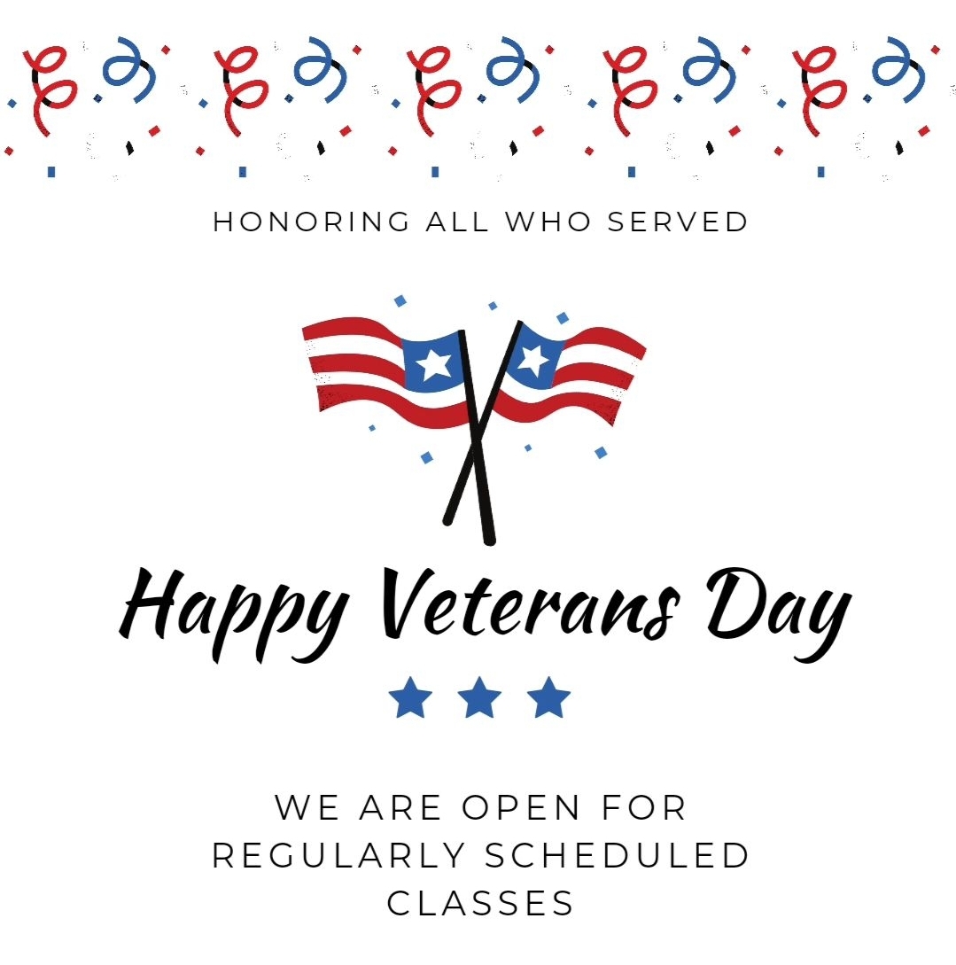 Normal Schedule for Veteran’s Day 11/11