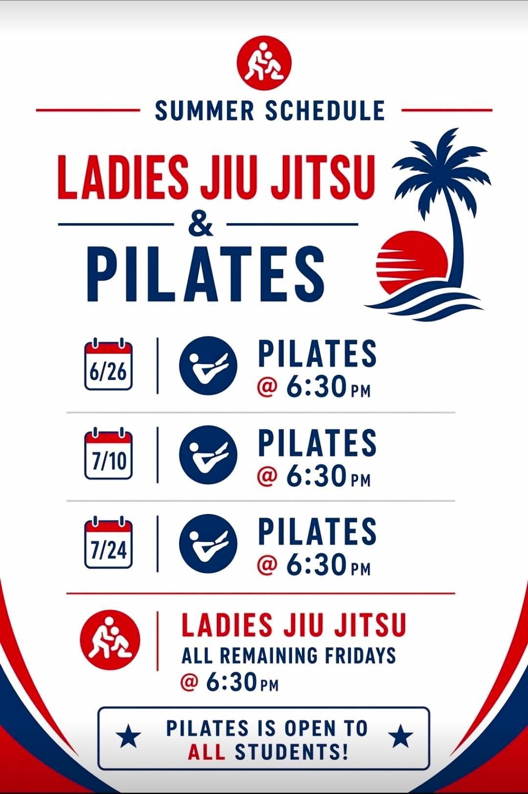 Friday Ladies Class Summer Schedule